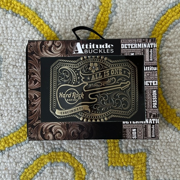 Attitude Buckles Other - NIB Hard Rock Casino ‘All is One’ Cincinnati Belt Buckle